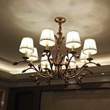 兢耐美式全铜吊灯客厅吊灯 复古简约北欧灯饰 卧室餐厅铜吊灯