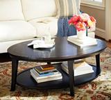 美式欧式家具实木小茶几沙发边桌咖啡桌椭圆形现代小户型茶几