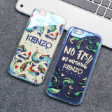潮牌KENZO海洋鱼蓝光镭射苹果6s手机壳iphone6plus保护套5s彩绘