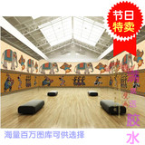 大型壁画 3D墙布 瑜伽健身背景墙 客厅卧室壁纸 东南亚风情大象