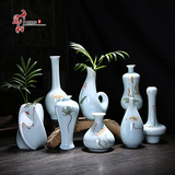 简约现代创意陶瓷小花瓶摆件客厅手绘花艺插花花器台面装饰品包邮
