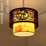 现代中式吊灯圆形古典中式灯具羊皮餐厅客厅酒店茶楼仿古实木吊灯
