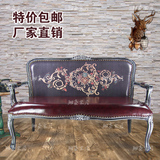 欧式美式橡木实木复古做旧雕花扶手椅双人沙发单人沙发咖啡摄影
