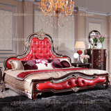 床 卧室 实木婚床欧式真皮床雕花高端奢华新古典豪华别墅双人大床