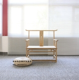 老榆木新中式官帽椅禅椅茶椅餐椅圈椅茶室座椅明清免漆实木家具
