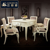 兰宫爵家具 欧式实木麻将桌 全自动麻雀桌餐桌两用 美式棋牌桌子