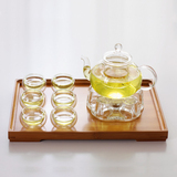 加厚玻璃茶具套装透明过滤泡花茶壶水果花果茶功夫茶具整套带茶盘