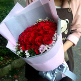 33朵红玫瑰鲜花送爱人女朋友情人节生日广州重庆成都同城鲜花速递
