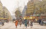 欧式风格装饰画无框画喷绘 画芯批发 巴黎街景欧洲风景油画1695