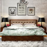 卓越年华现代新中式实木床1.8米m双人床一米八的床主卧大人木头床