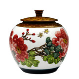 景德镇陶瓷器 名家手绘茶叶盖罐收纳储物罐现代时尚家居花瓶摆件