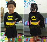 儿童节万圣圣诞节表演服装衣服卡通装蝙蝠侠女裙装带披风batgirl