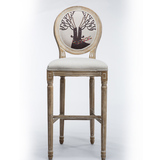 特价欧式复古实木椅子梦露椅子赫本酒吧椅高脚橡木复古实木可订制