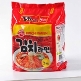【天猫超市】韩国原装进口不倒翁泡菜拉面油炸方便面5连包600g/袋