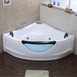 三角浴缸情侣双人浴缸1.2,1.3,1.4,1.5米冲浪按摩浴缸扇形浴缸