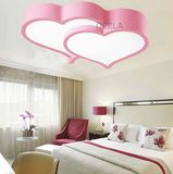 现代简约卧室房间LED 双心 爱心铁艺平板吸顶面包灯灯具