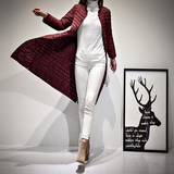 2015新款韩版羽绒服女中长款修身显瘦超轻便薄款纯色大码冬装外套