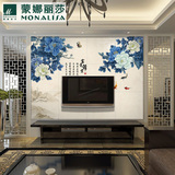 电视瓷砖背景墙中式客厅电视背景墙蒙娜丽莎艺术文化石 富贵锦堂