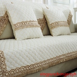 千娇纺 四季棉布素色沙发垫布艺 时尚欧式沙发巾套罩纯色坐垫定做