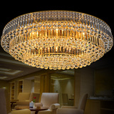 椭圆形led金色水晶灯豪华大气客厅酒店大堂大厅吸顶灯1 1.2 1.5米