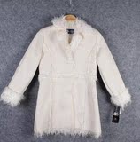 原单外贸女童装冬季麂皮绒羊羔毛外套加绒加厚大衣中长款儿童风衣