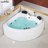 沃特玛 三角浴缸扇形按摩浴缸 1.3 1.4 1.5米豪华冲浪双人浴缸