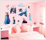 冰雪奇缘爱莎安娜公主可移除卡通动漫墙贴纸幼儿童客厅卧室墙贴画