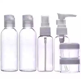 旅行透明化妆品分装瓶塑料翻盖小瓶子香水真空瓶喷瓶六件套装包邮