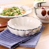 沙拉碗 陶瓷创意日式田园风大小花朵小菜盘 大味碟点心盘冷菜碟子