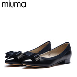 MIUMA/妙玛2016新款韩版低跟单鞋 水钻蝴蝶结平底鞋时尚舒适女鞋