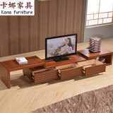 卡娜家具 客厅伸缩实木电视柜组合现代中式电视机柜 水曲柳矮柜