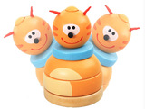 木制小熊不倒翁平衡套柱套塔套圈叠叠乐宝宝益智木质玩具1-2-3岁