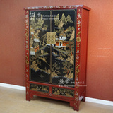 新中式仿古典实木复古彩绘彩漆卧室衣柜明清手绘做旧立柜储物高柜