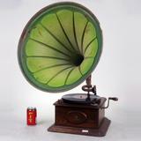 1920年代稀有日本古董老物件大喇叭 唱机/手摇留声机 78转音质优
