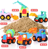 儿童惯性工程车挖掘机推土机吊车模型宝宝耐摔玩具回力小汽车套装