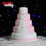 哲生活婚庆仿真蛋糕塔模型架子五层粉色圆形创意婚礼用品道具
