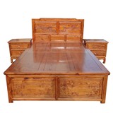中式仿古明清实木床榆木家具1.2米1.5米双人雕花床仿古床厂家特价