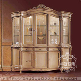 欧式 新古典 实木雕花 酒柜 玻璃门 储物柜 别墅餐厅 展示柜 定做