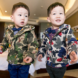 外贸原单童装0-1-2-3岁男童夹棉加厚婴儿宝宝棉服秋冬季迷彩外套