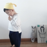 韩国代购春款童装男女宝宝竹节棉纯色T恤儿童小童蝙蝠袖T恤上衣