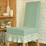 灰绿色涤棉连体椅套 餐椅套 软包椅套椅子套桌椅套 靠背套可定做