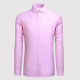 NPZZU冬季男士保暖衬衫加厚加绒衬衫男装长袖浅粉色保暖衬衣大码