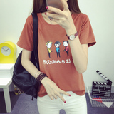 2016夏季新款宽松学生卡通动漫短袖T恤女半袖韩版休闲上衣女