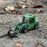 回力工程车3D立体拼图纸质拼装汽车模型幼儿童手工益智力diy玩具