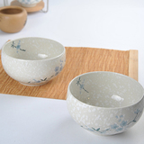 樱之歌日式雪花釉6寸骨瓷碗餐具套装高档家用大号陶瓷饭碗两只装