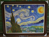 纯手绘高档临摹梵高印象油画《星夜》或《 星空》又名《星月夜》