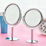 包邮 双面台式圆形化妆镜旋转梳妆台镜子 DIY便携式美容公主镜