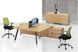 2人组合办公桌屏风工作位两人转角工作台钢架脚桌简约现代