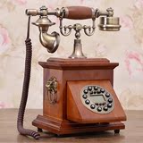 2016新款新款欧式电话机实木仿古电话机家用座机电话机创意复古电