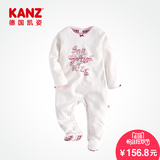 KANZ婴儿连体衣春秋装加厚纯棉包脚女宝宝哈衣新生儿衣服0-3个月